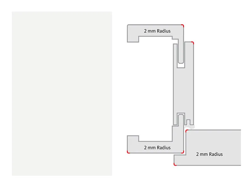 DR160x735x1985mm CPL Glattwei&szlig;