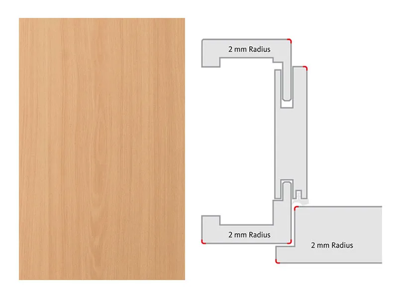 DL140x985x1985mm Buche hell l&auml;ngs CPL