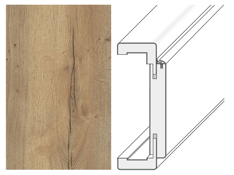 DR120x610x1985mm Fachwerk Eiche CPL